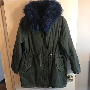 A.N.A. Heavyweight Anorak Army Green Coat SIze M